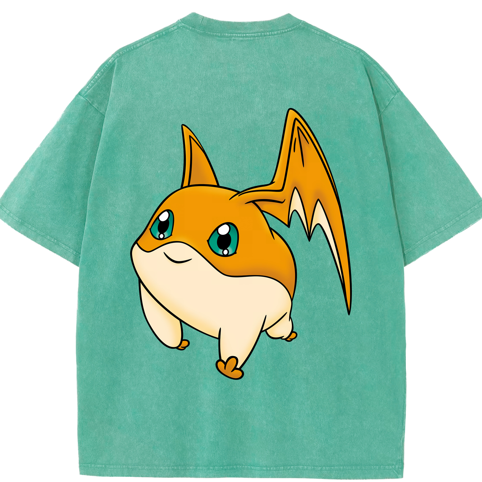 （画像用） Digimon デジタルモンスター/デジモン 綿100% ヴィンテージ風 半袖Tシャツ（背面プリント）